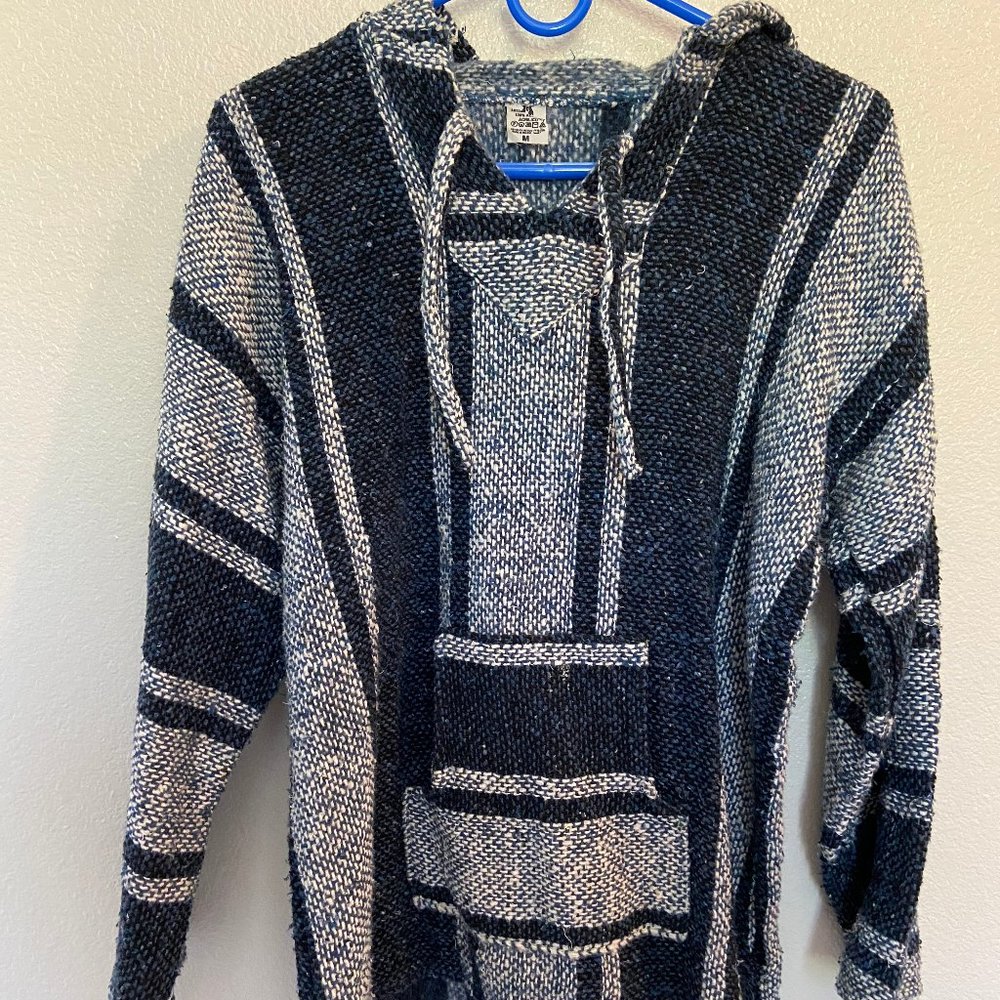 Blue Knit Poncho